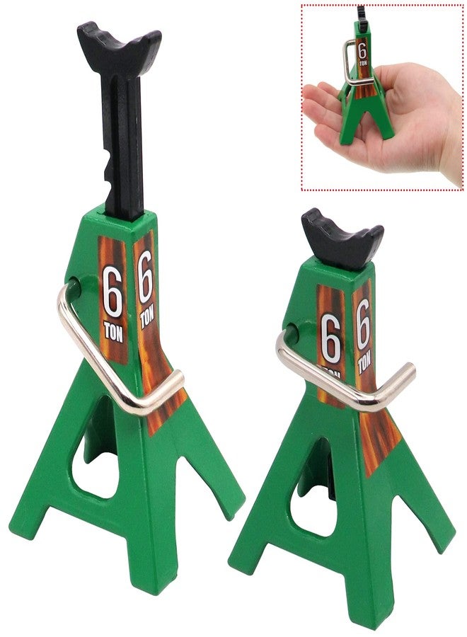 Treehobby 1/10 RC Scale Model Car Metal 6 Ton RC Car Simulation Jack Stands Lifting Compatible with traxxas TRX-4 Axial SCX10 Wraith Tamiya CC01 RC4WD D90 1/10 RC Crawler Truck Accessories(Green) - Image 1